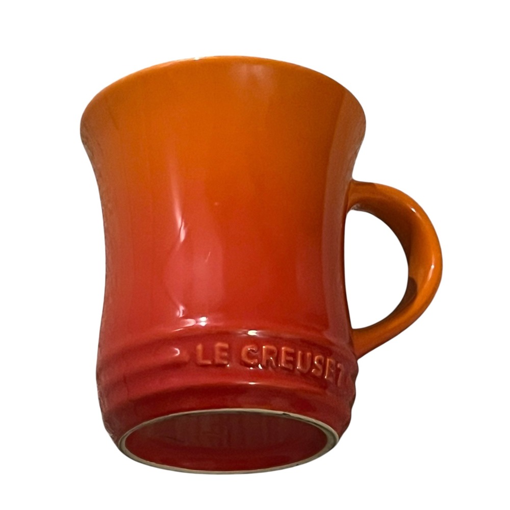 Le Creuset Flame Orange Stoneware Coffee Mug 12oz Flame Gradient Tea Cup